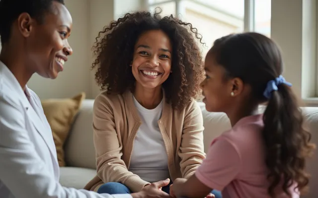 Parent receiving supportive guidance in therapy